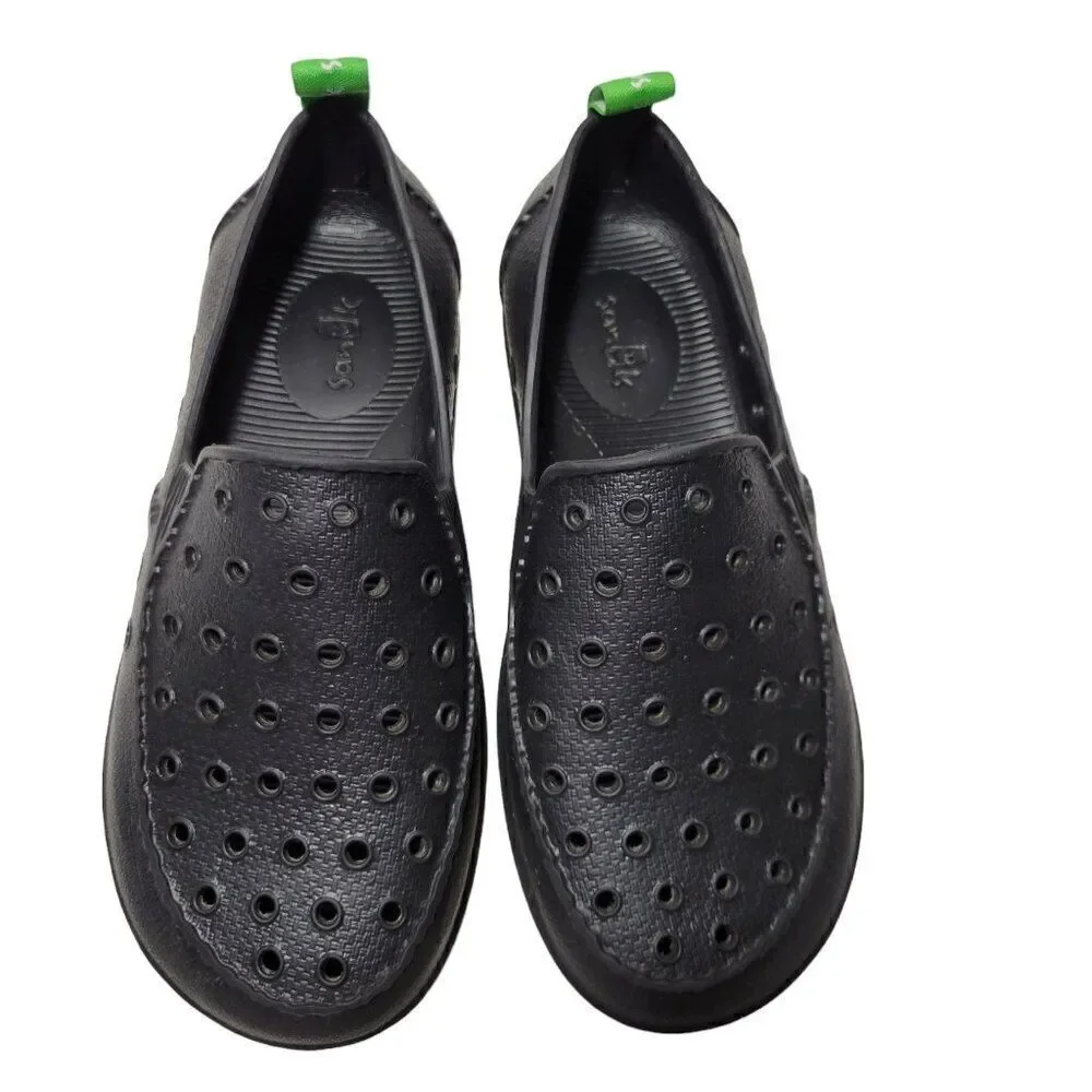 Sanuk Lil Walker Water Shoes Big Kids Size‎ 1 Youth Black Slip On Loafer Unisex